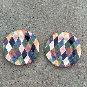 Colorful Geometric Pattern Plates
